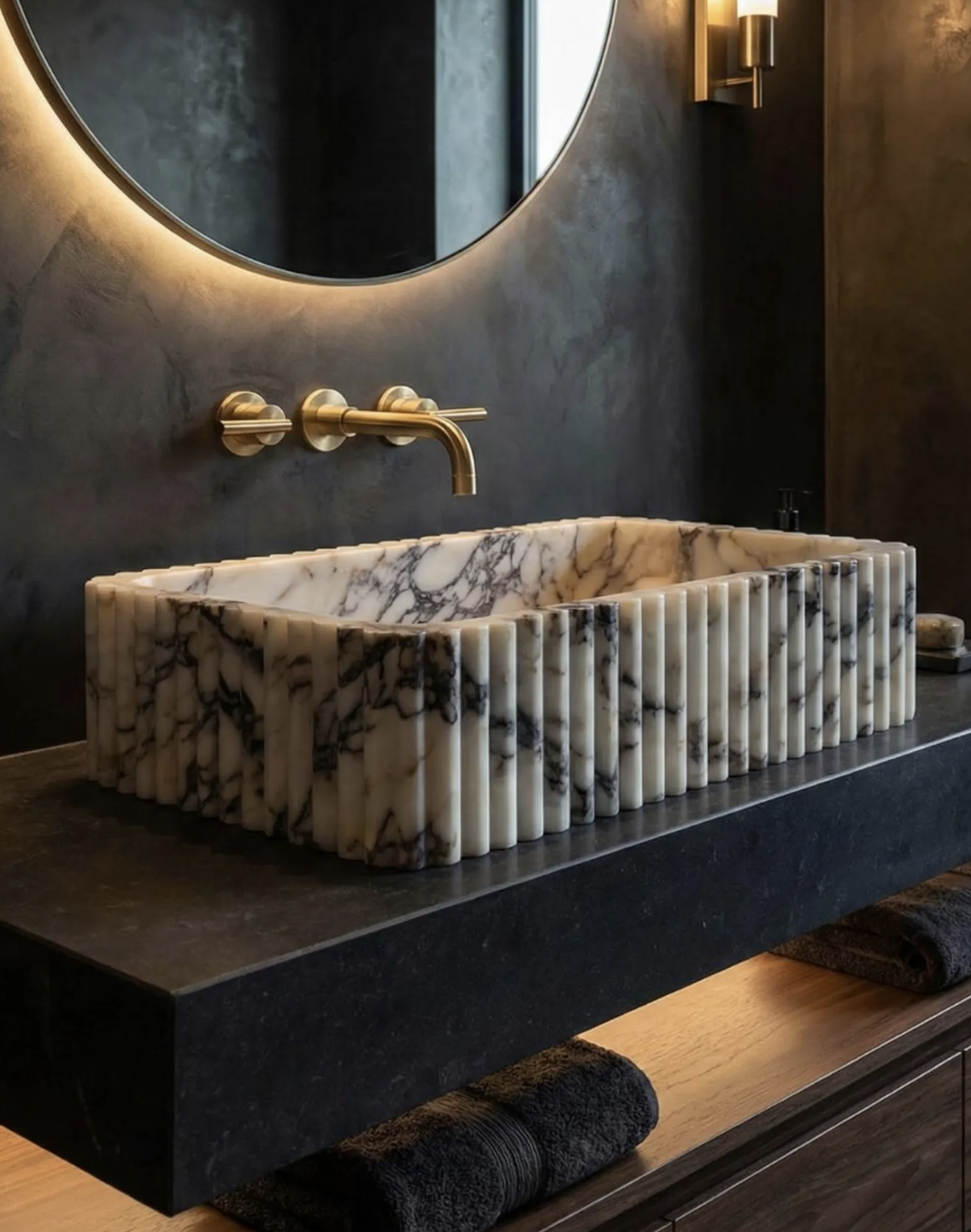 Fluted Calacatta Sink