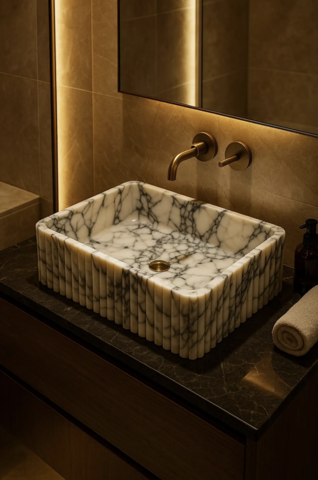 Fluted Calacatta Sink