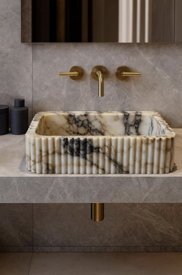 Fluted Calacatta Sink