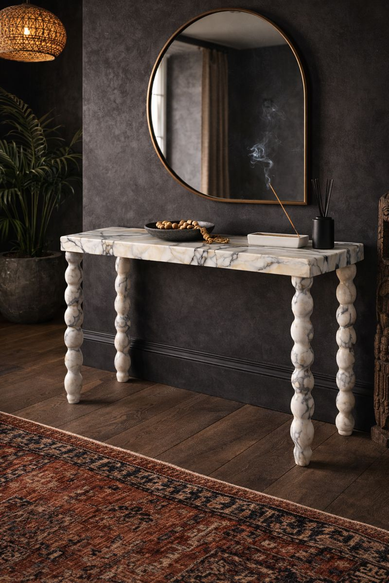 Luxury Entryway Table with Sculptural Legs