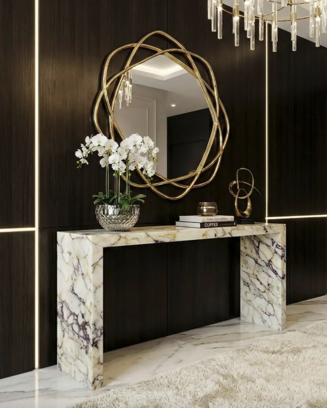 Marble Entryway Console Table: Modern Luxury Dresser