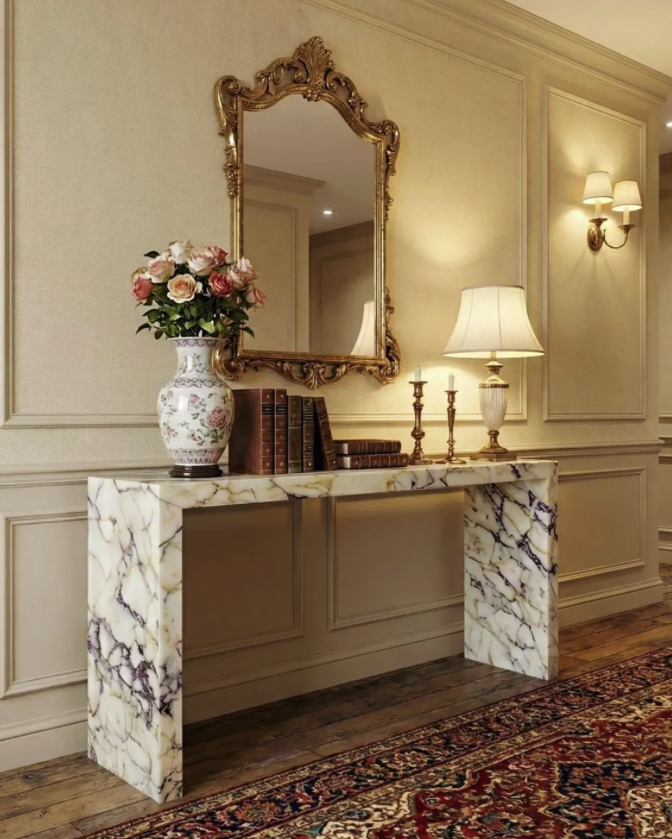 Marble Entryway Console Table: Modern Luxury Dresser