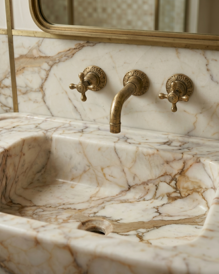 Calacatta Gold Marble Sink – Smooth Luxury Marble Basin